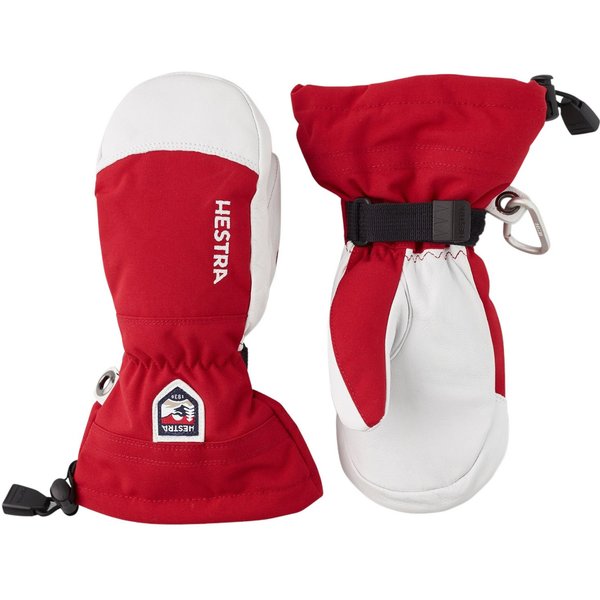 Hestra Army Leather Heli Ski Jr, Skifäustlinge, Junior, rot