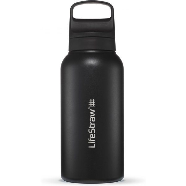 LifeStraw Go 2.0 Stainless Steel Water Filter Bottle, Schwarz