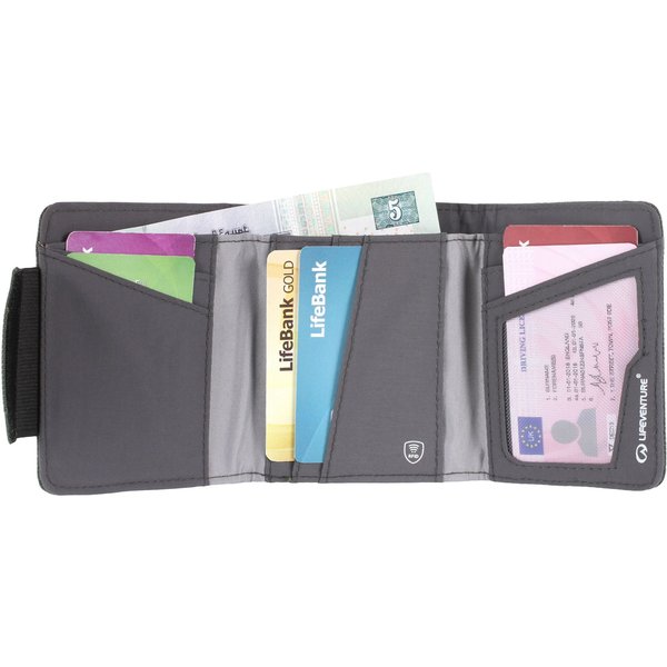 Lifeventure RFID-Geldbörse, recycelte Materialien, Unisex, grau