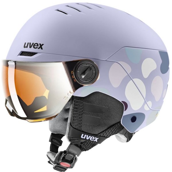 Uvex Rock JR Visor, Skihelm mit Visier, Junior, lila