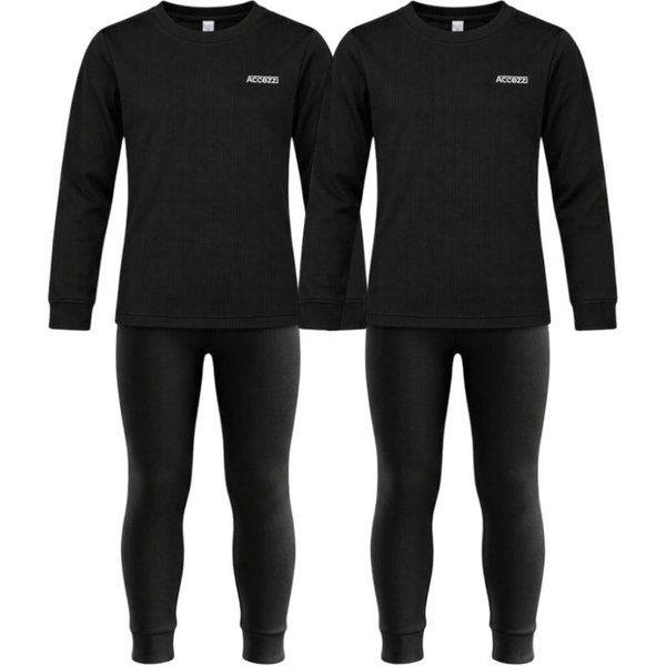 Accezzi Baselayer, Skiunterwäsche, 2 Sets, Junior, schwarz