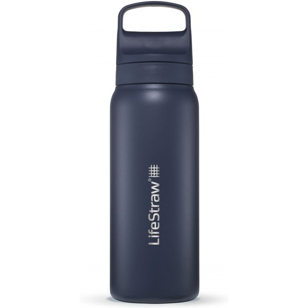 LifeStraw Go 2.0 Stainless Steel Water Filter Bottle 700ml, Dunkelblau