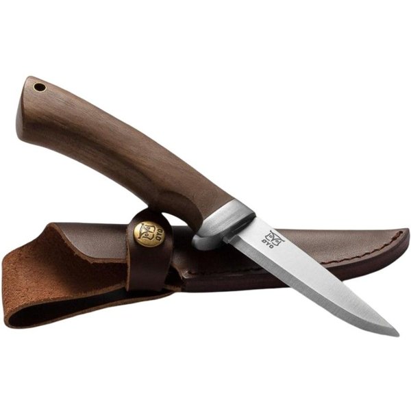 Oyo Dovre Messer mit Lederscheide, Wander-Messer, braun