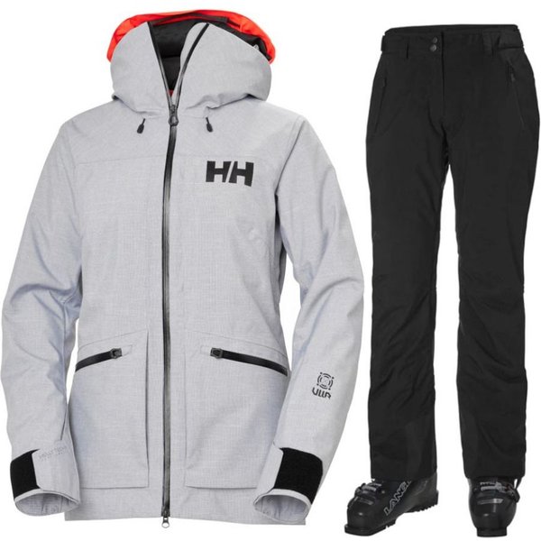 Helly Hansen Powderqueen/Legendary Skiset, Damen, hellgrau/schwarz