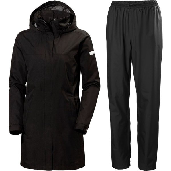 Helly Hansen Aden Long/HH Rain, Regenset, Damen, schwarz