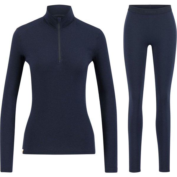 Ulvang Hero Half Zip/Hero Tights Skiunterwäsche-Set, Damen, dunkelblau