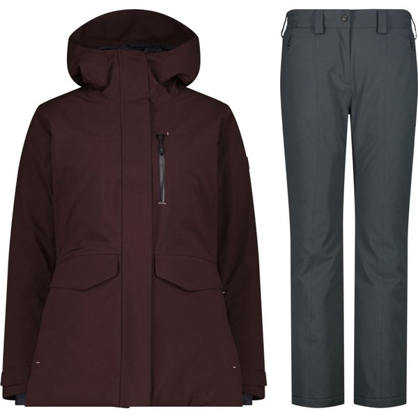 CMP Skiset, dames, bordeaux/grijs