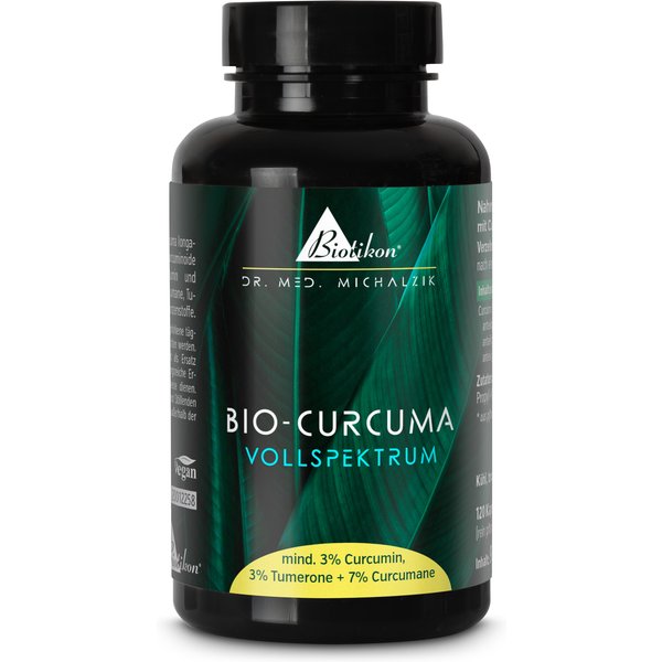 Curcuma Kapseln | 2560 mg Bio-Curcuma Vollspektrum | 120 vegane Kapseln | Dr. med. Michalzik