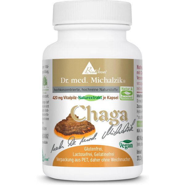 Chaga | 1260mg Chaga-Naturextrakt | 60 Kapseln | Dr. med. Michalzik