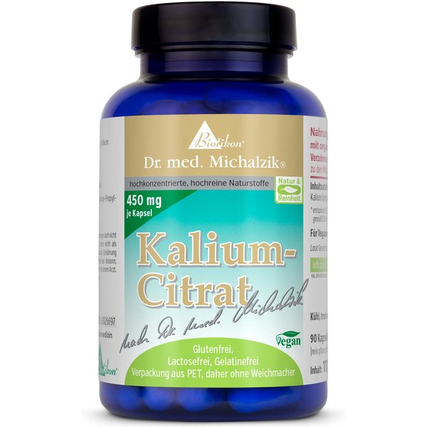 Kalium Citrat | 1350mg Kalium | 90 Kapseln | Dr. med. Michalzik