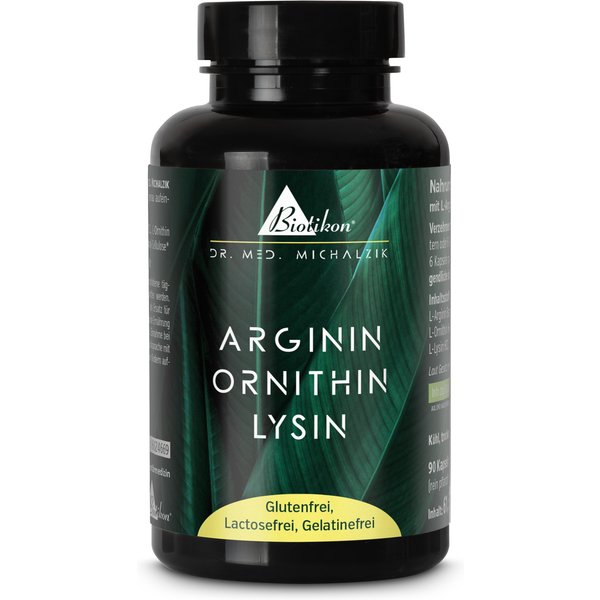 Arginin-Ornithin-Lysin | 600mg L-Arginin HCL | 90 Kapseln | Dr. med. Michalzik