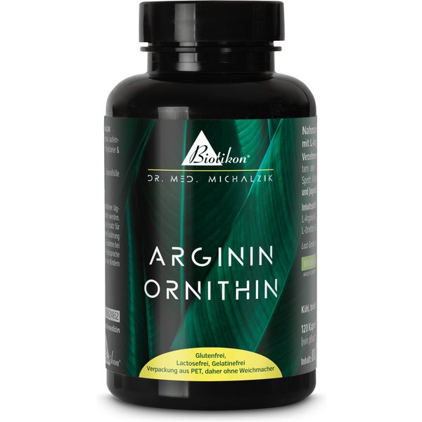 Arginin-Ornithin | 1200mg L-Arginin HCL | 120 Kapseln | Dr. med. Michalzik
