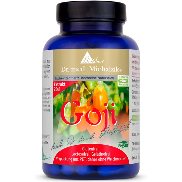 Goji | 1000mg Goji-Beeren-Extrakt | 100 Kapseln | Dr. med. Michalzik