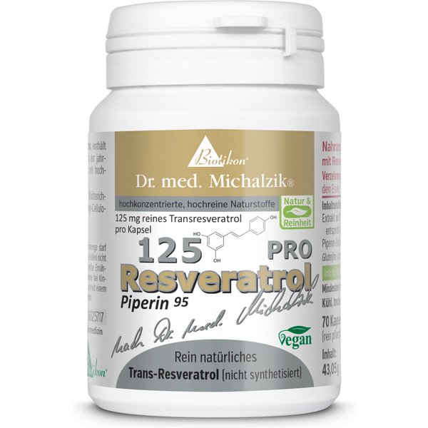 Resveratrol-125-PRO | 500mg Extrakt aus Polygonum cuspidatum | 70 Kapseln | Dr. med. Michalzik