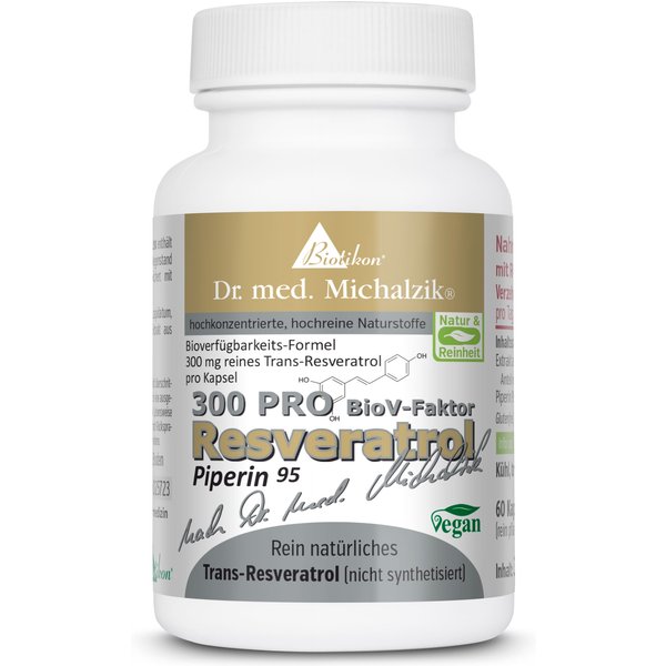 Resveratrol-300-PRO | 500mg Extrakt aus Polygonum cuspidatum | 60 Kapseln | Dr. med. Michalzik