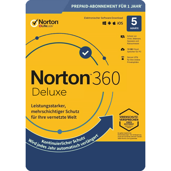 Norton 360 Deluxe, 50 GB Cloud-Backup 5 Dispositivi 1 Anno-image