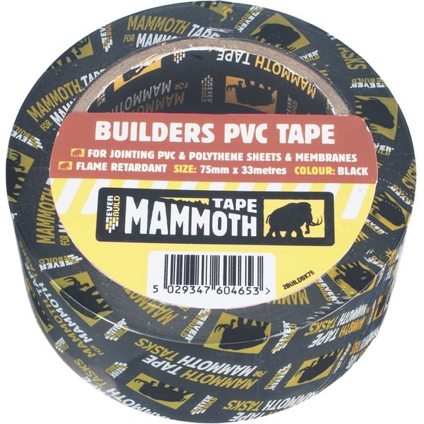 Everbuild Sika Builder's PVC Tape 50mm x 33m Black 488626
