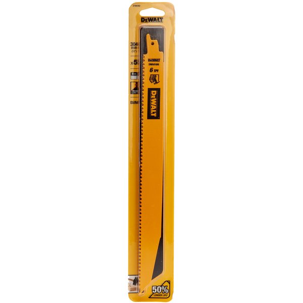 Dewalt DT90382 Bi-Metal Demolition Reciprocating Saw Blade for Wood 304mm (Pack of 5) DT90382-QZ