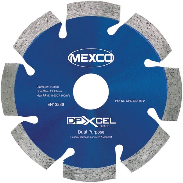 MEXCO XCEL Grade Dual Purpose Diamond Blade 115 x 22mm DPXCEL11522