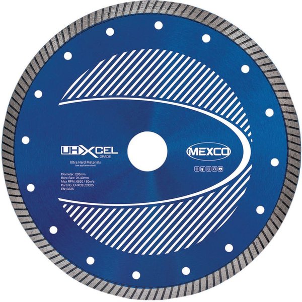 MEXCO UHXCEL Ultra Hard Materials Diamond Blade 230 x 25.4mm UHXCEL23025