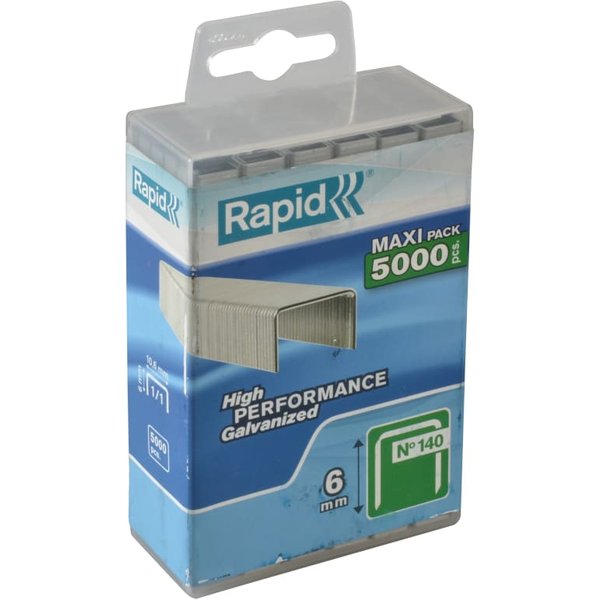 Rapid 140/6 6mm Galvanised Staples (Poly Pack 5000) 40303088