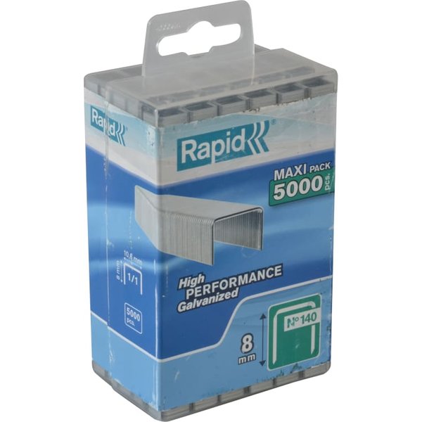 Rapid 140/8 8mm Galvanised Staples (Poly Pack 5000) 40303089