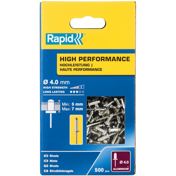 Rapid High Performance Rivets 4 x 10mm (Box 500) 5001433
