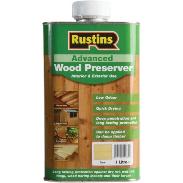 Rustins Advanced Wood Preserver Clear 1 litre AWCL1000