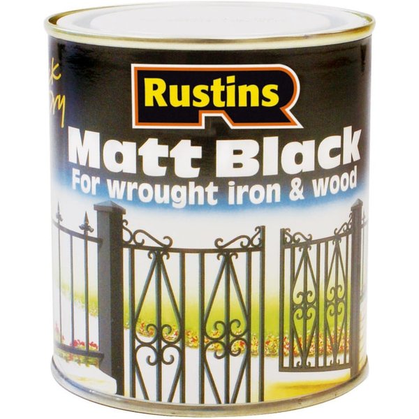 Rustins Matt Black Paint Quick Drying 2.5 Litre BLAM2500