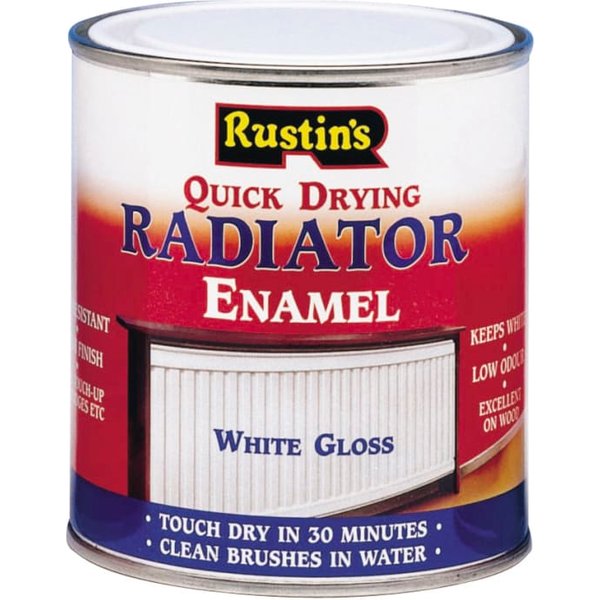 Rustins Quick Dry Radiator Enamel Gloss White 500ml RADG500