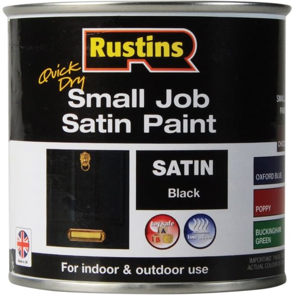 Rustins Quick Dry Small Job Satin Black 250ml SPBLW250