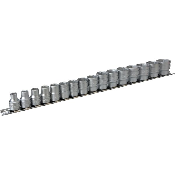 Teng M3816 Socket Clip Rail Set of 16 Metric 3/8in Drive M3816