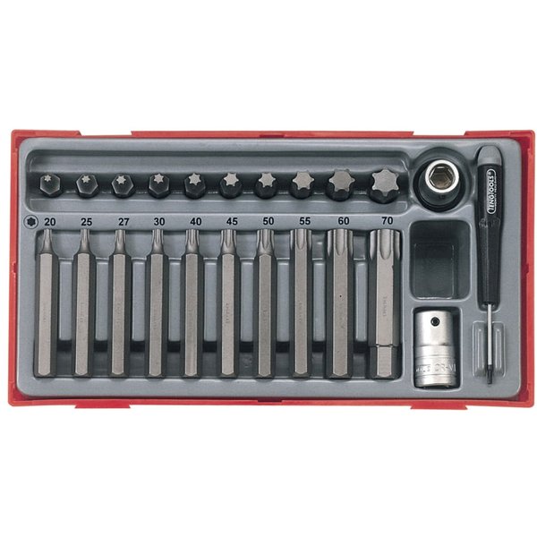 Teng TTTX23 TX Bit Socket Set, 23 Piece - 1/2in Drive TC23