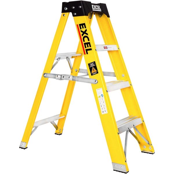 Excel Electricians Fibreglass Step Ladder 4 Tread 0.96m Heavy Duty