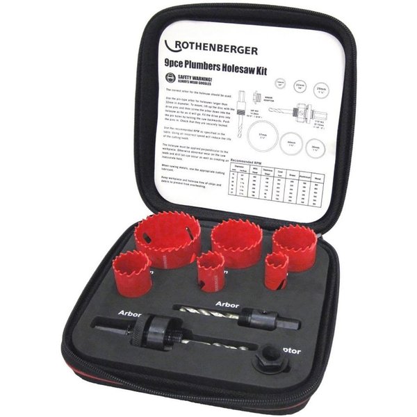 Rothenberger Plumbers Holesaw Set of 9 Piece 114202R