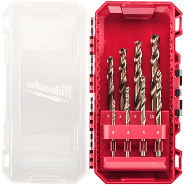 Milwaukee 8 Piece HSS Ground Cobalt Metal Drill Bit Set with Packout Case 4932499256 8
