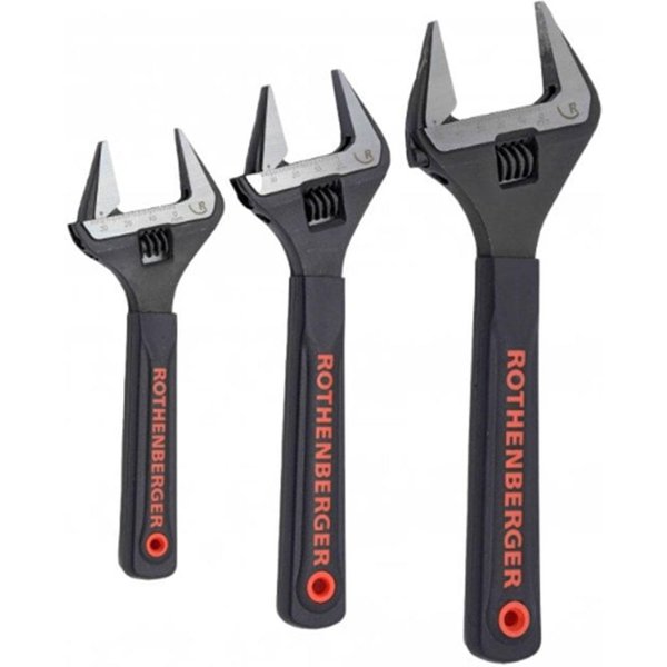 Rothenberger Adjustable Wide Jaw Wrench Set Of 3 Piece - 18047