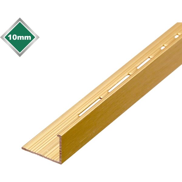 Tile Rite Matt Brushed Gold Effect Metal Tile Trim L Profile MBG029