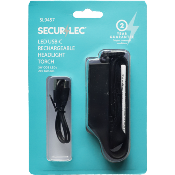 Securlec Rechargeable Headlight Torch 400mah SL9457