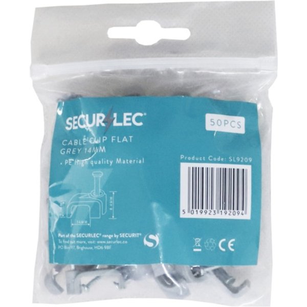 Securlec Cable Clip Flat Grey SL9209