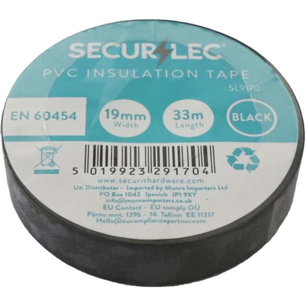 Securlec PVC Insulating Tape Black SL9170