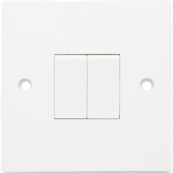 Securlec Square 2 Gang 2 Way Light Switch SL9473