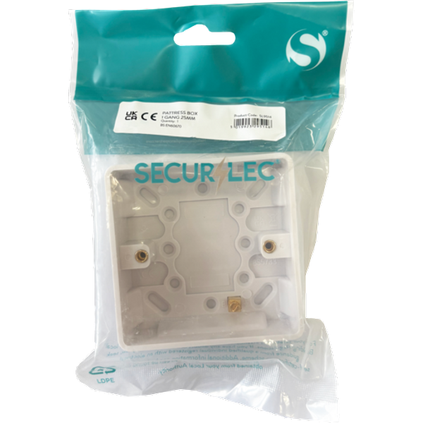 Securlec Surface Pattress Box 1g Bagged SL9514
