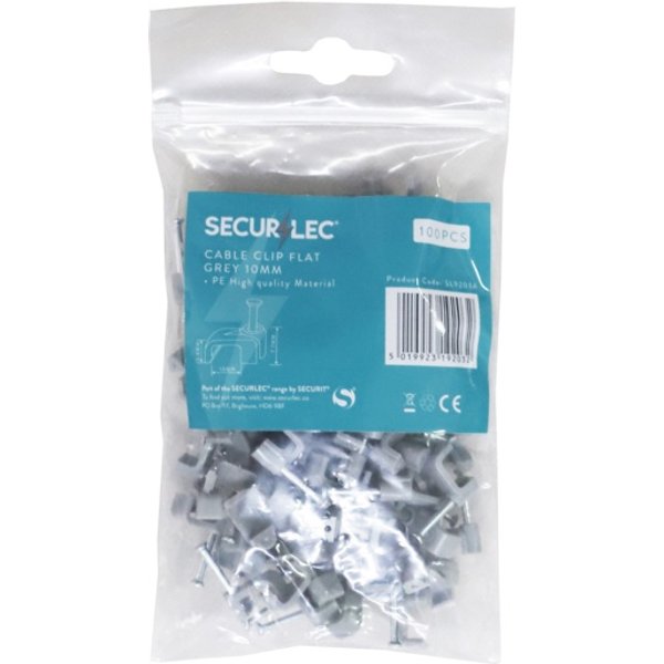 Securlec Cable Clips Flat Grey SL9203A