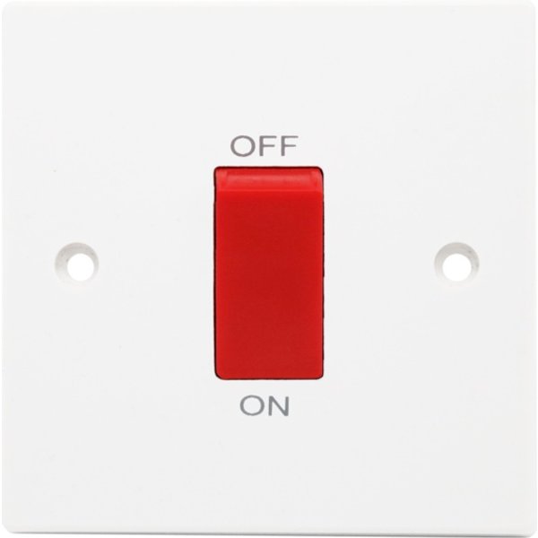 Securlec Square 1 Gang Cooker Switch Double Pole SL9486