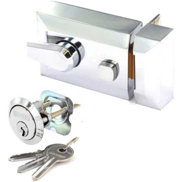 Securit Polished Chrome Double Locking Nightlatch S1728