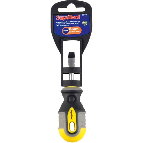 SupaTool Slotted Head Stubby Screwdriver SD80
