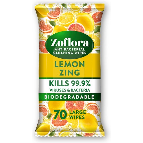 Zoflora Lemon Zing Large Wipes 12178