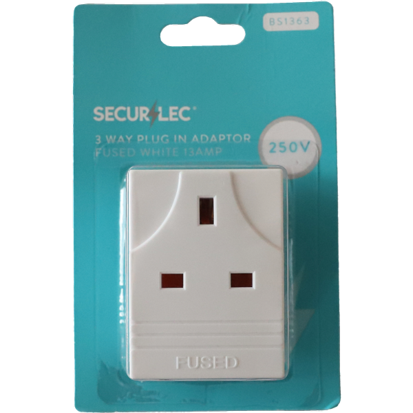 Securlec 3w Plug In Adapter Fused White SL9021