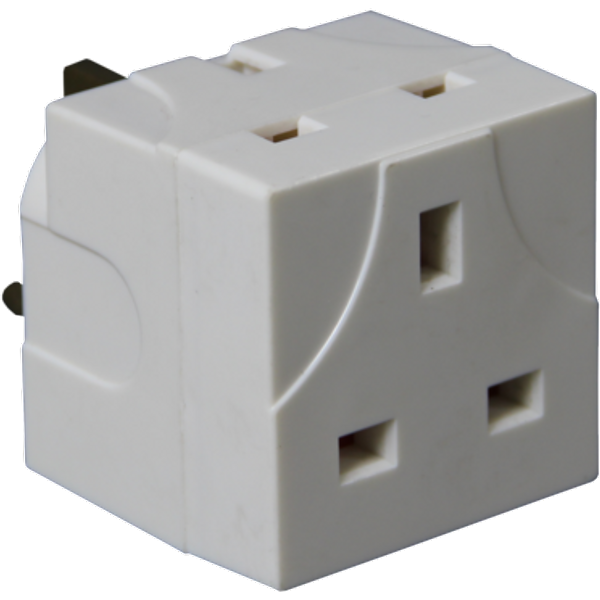 Securlec 2 Way Plug-In Adaptor White 13 Amp SL9030